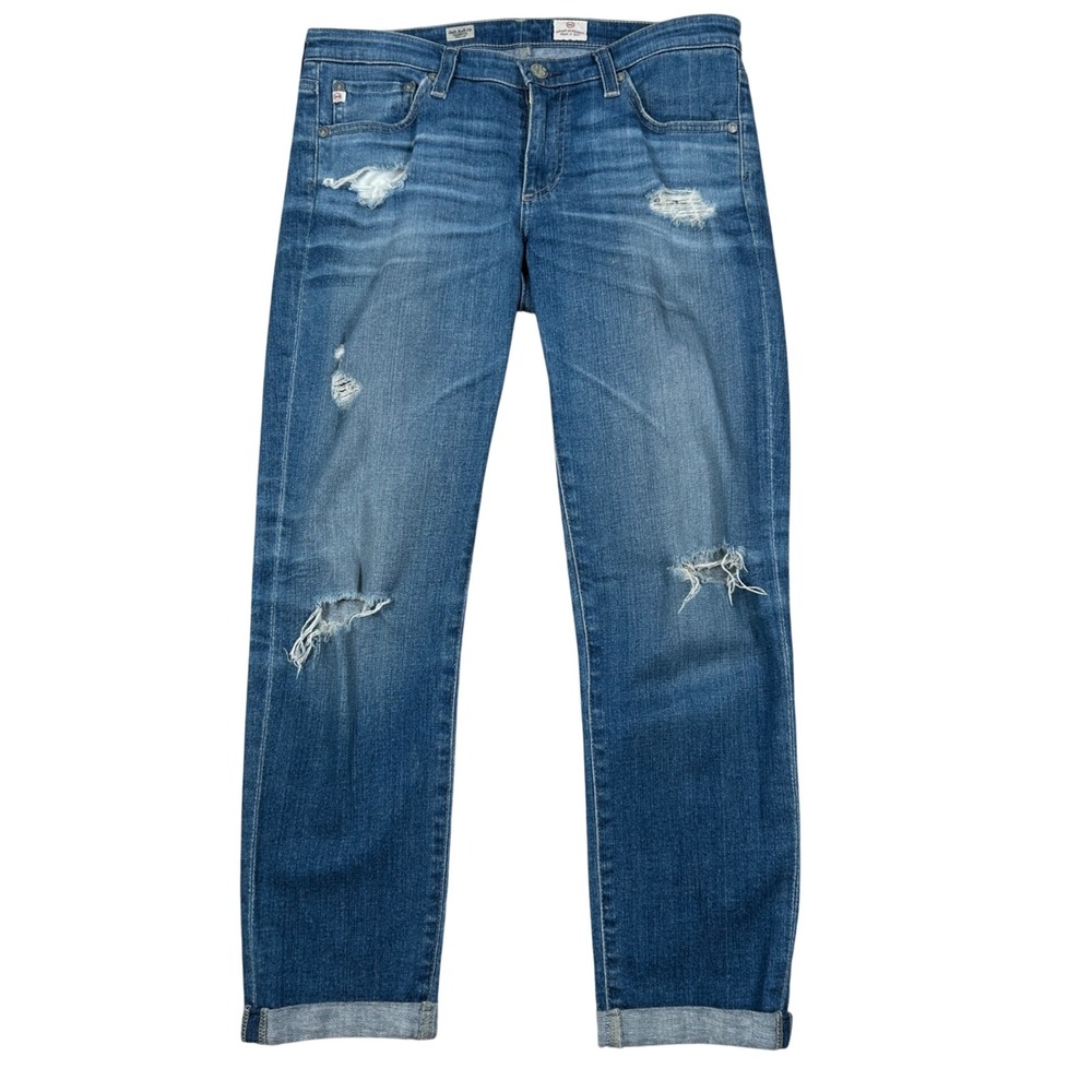AG Adriano Goldschmied Stilt Roll-Up Jeans Women 31 (Tag 29) Distressed Indie